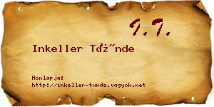 Inkeller Tünde névjegykártya